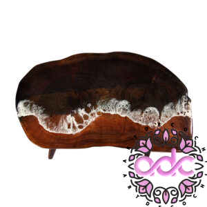 میز عسلی رزین طرح موج دریا 1